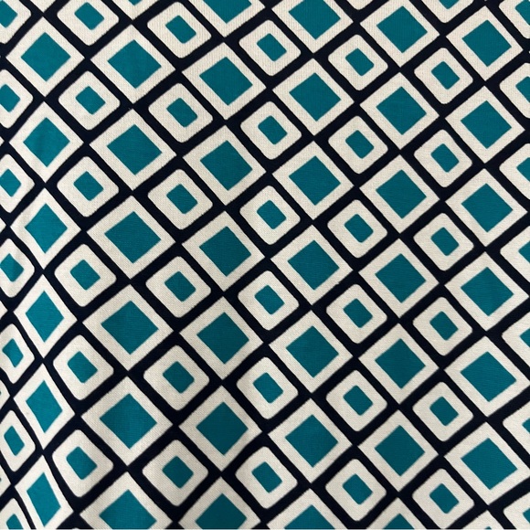 Diane von Furstenberg Diamond Print Sheath Dress Green White Black Cotton Silk 2 - Picture 9 of 9